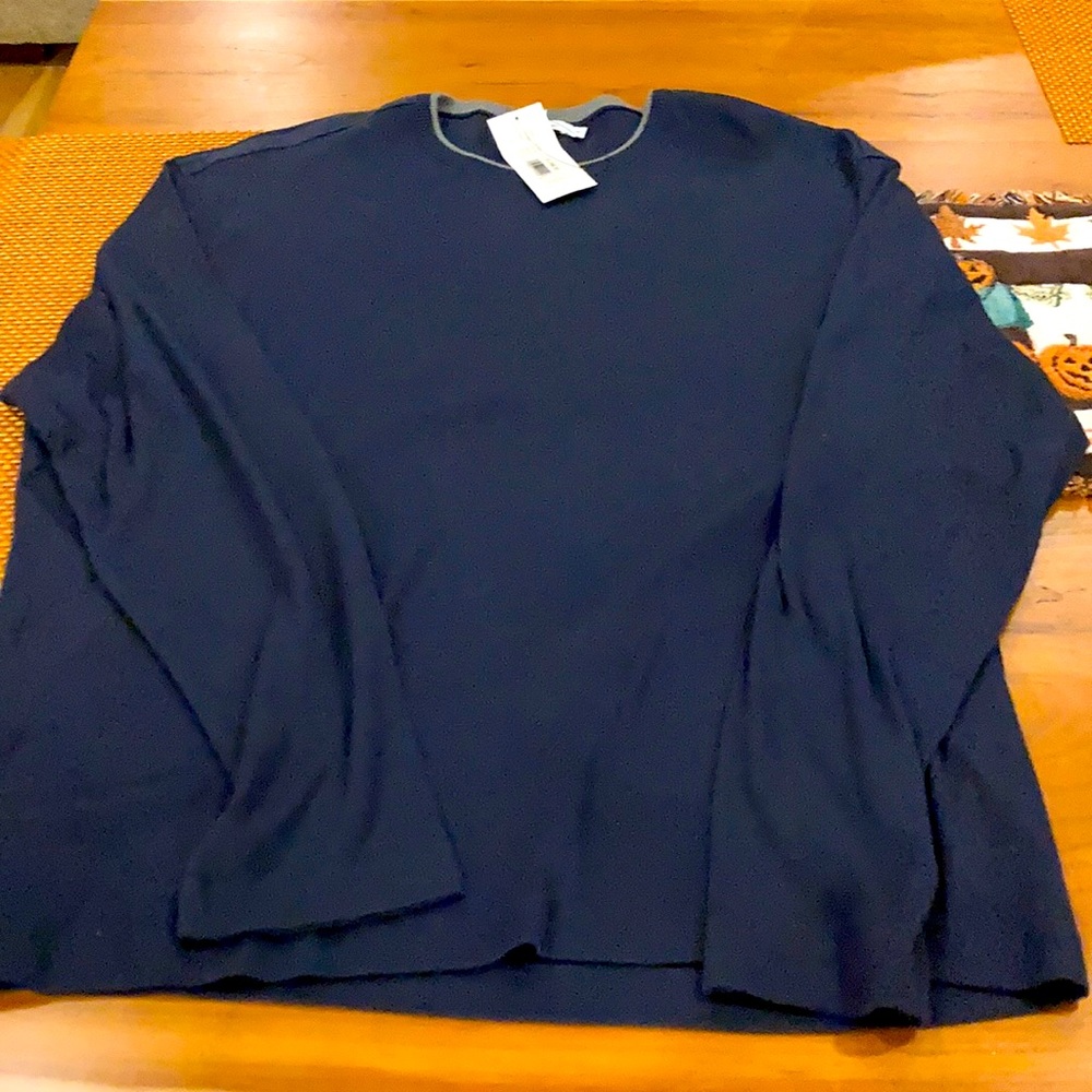 NWT Calvin Klein navy with gray rib on neck.